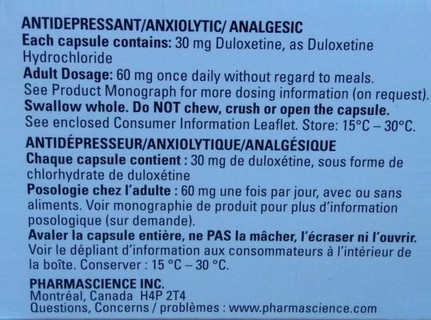 pms-Duloxétine 30mg